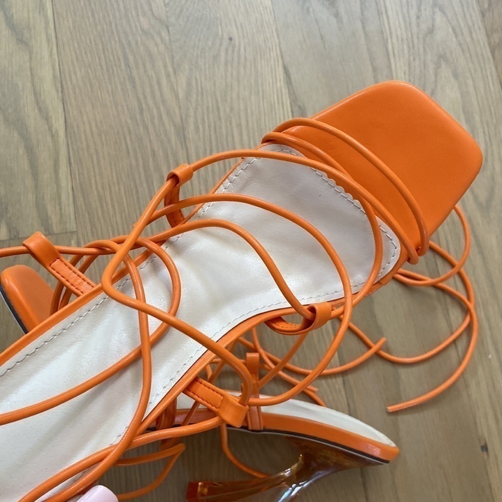 Shein Tie Leg Lace up Heeled Sandal - Picture 5 of 5